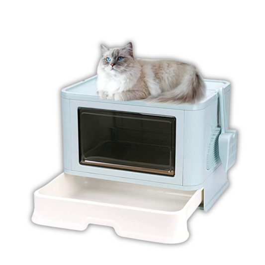 MewooFun Enclosed w/ Drawer Cat Litter Square Box