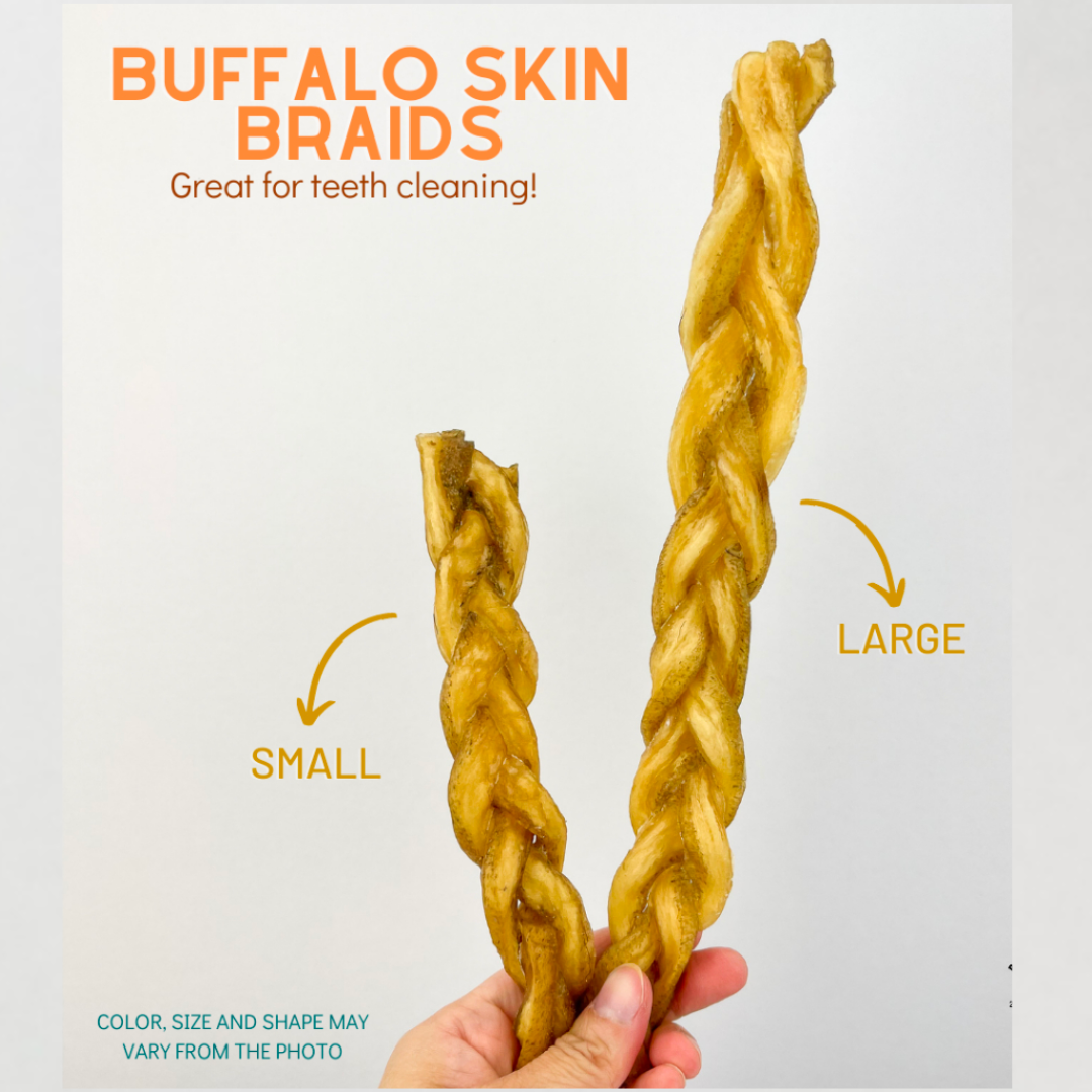 Bonapetreat Buffalo Skin Braids Natural Pet Chews