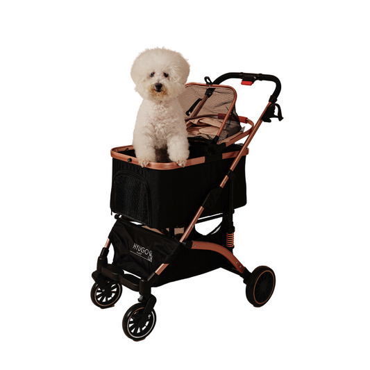 Hyugo Charlie Foldable Pet Stroller With Detachable Basket