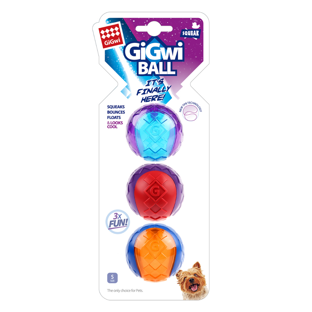 Gigwi Ball with Squeaker (3 PCS Set)